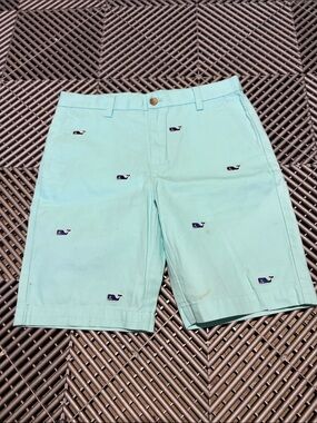 Vineyard Vines Mint Green Whale Embroidered Flat Front Shorts